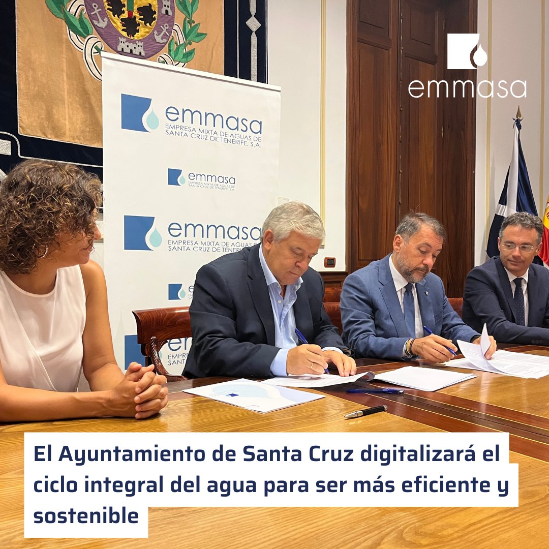 EMMASA_'s tweet photo. 💧Tenemos el reto de la digitalización del ciclo integral del agua de Santa Cruz, con la eficiencia y sostenibilidad por bandera.

Emmasa invertirá 11 millones de euros en la mejora del servicio, a través de un proyecto que será financiado, en un 50%, con fondos europeos. ✔️ https://t.co/DEJRSbYkKV