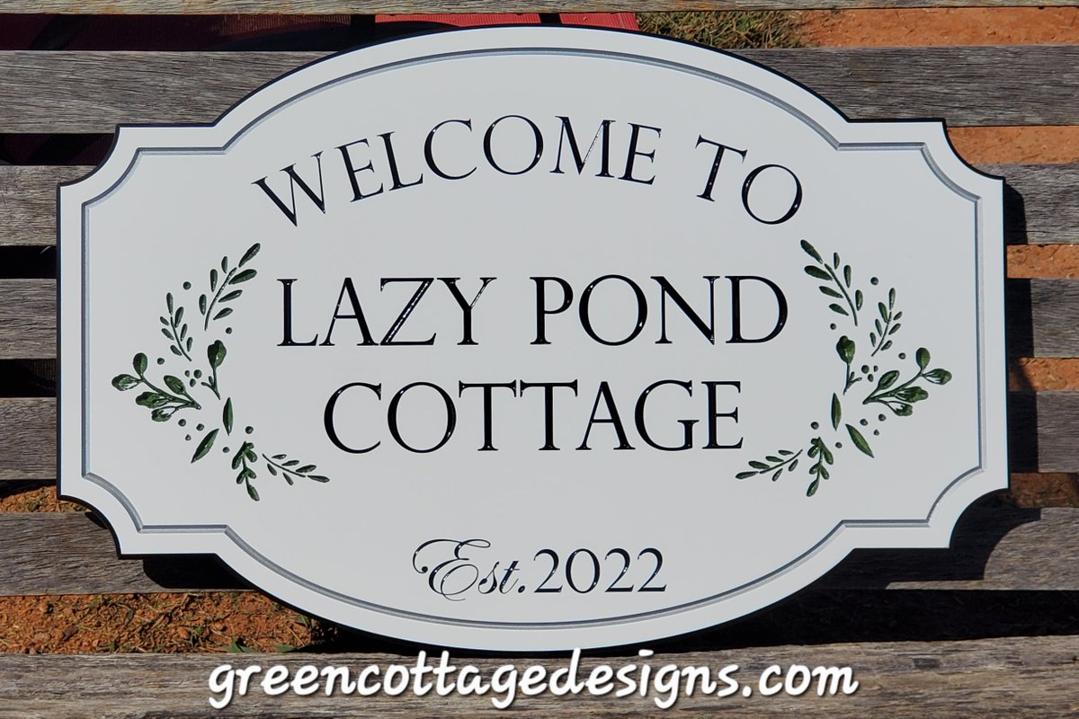 cottage_green's tweet photo. Lazy Pond Cottage Sign by https://t.co/mxWEx0l0jL #CottageCore #cottages #cottagesign #PondCottage https://t.co/TXfaCEdaKE