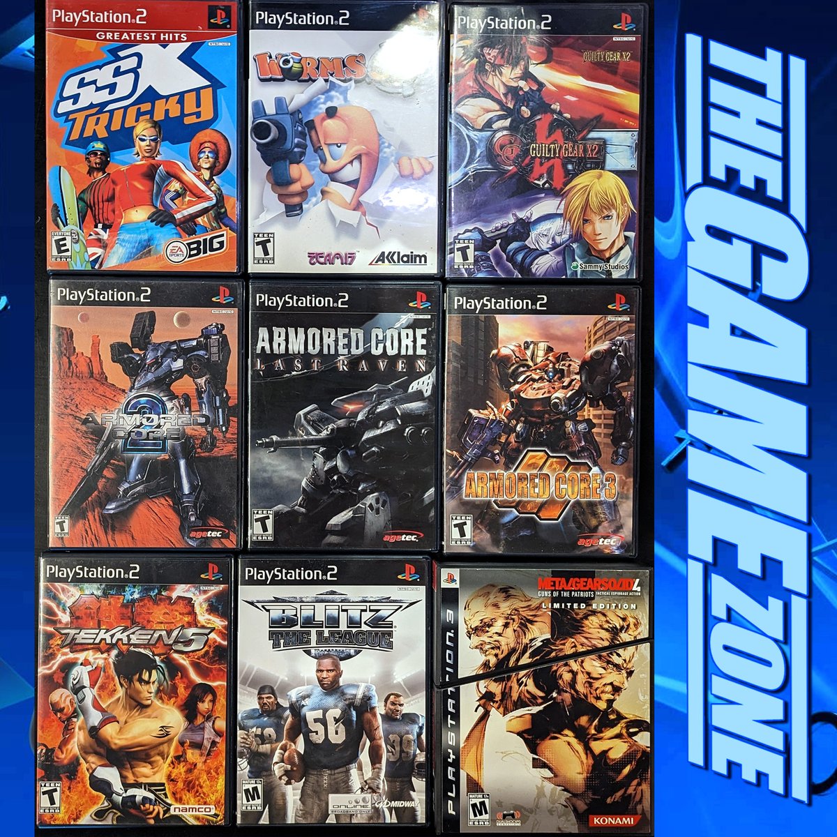 TheGameZoneGZ's tweet photo. TJi! #ssxtricky #worms3d #guiltygearx2 #armoredcor2 #armoredcorelastraven #armoredcore3 #tekken5 #blitztheleague #metalgearsolid4 #playstation2 #playstation2games #ps2 #ps2games #thegamezone #hillsdalenj https://t.co/hnQDnX7vvK