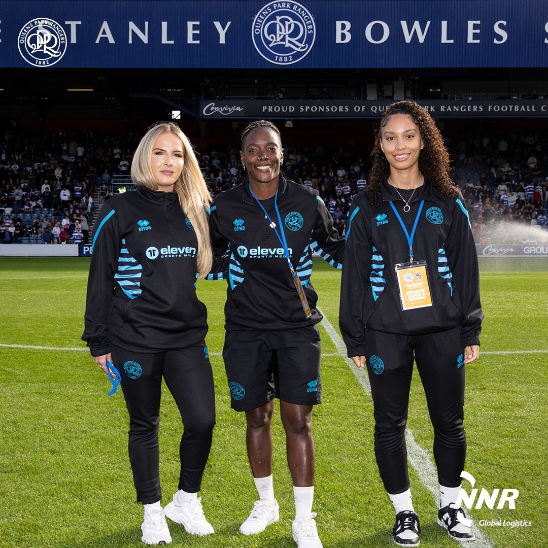 QPRWFC's tweet photo. 💙 Stepping onto the pitch at half-time. 

Our stars @KashaPetit, @AilishCarolan and Izzy Owen spoke at half-time on Saturday about our upcoming fixture at Loftus Road. 🎤

▶️ https://t.co/83U2kR18dh

#QPR | #QPRWFC https://t.co/dzNF1L36Hl