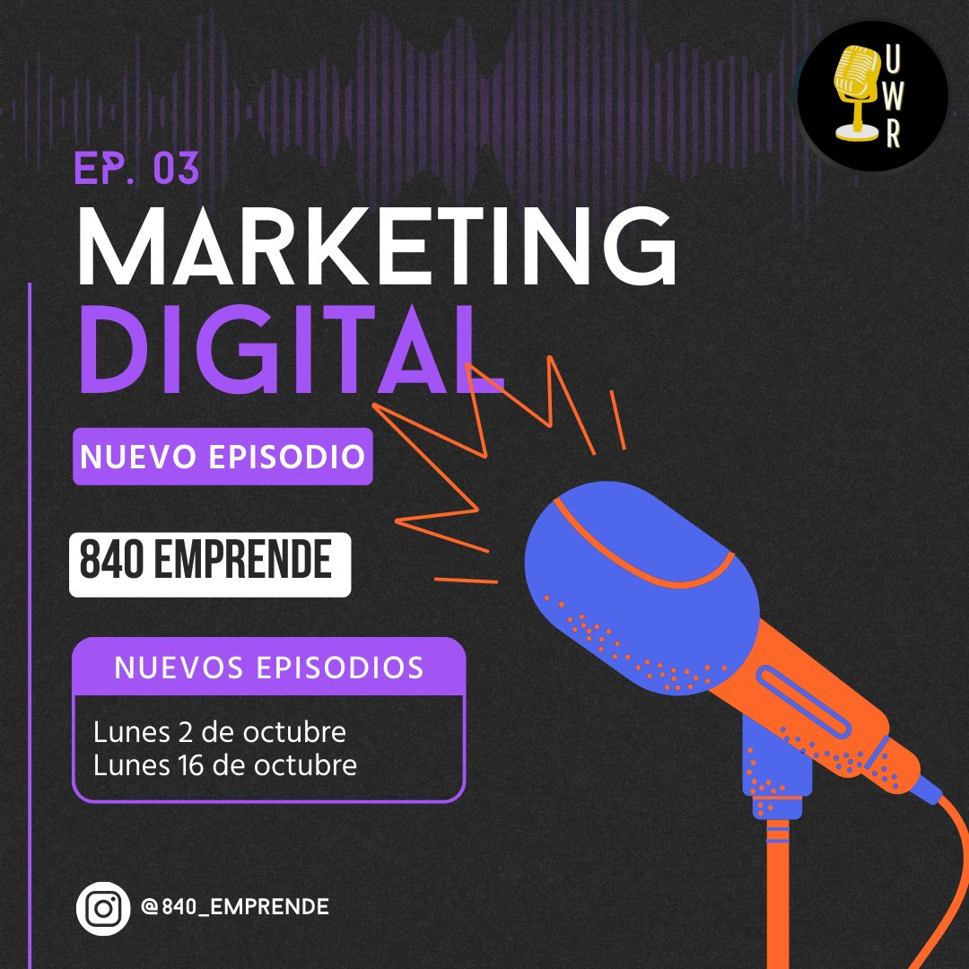 UPRA_WebRadio's tweet photo. ¡No te pierdas el capítulo 3 de 840 Emprende! Haz de tu negocio uno exitoso🎙️
Sintonízalo hoy, lunes 2 de octubre de 2023 a la 1:00 pm. A través de nuestras plataformas.
#PODCAST #UPRA #UPR #COMU #COMUUPRA https://t.co/G0ddIE8TuF