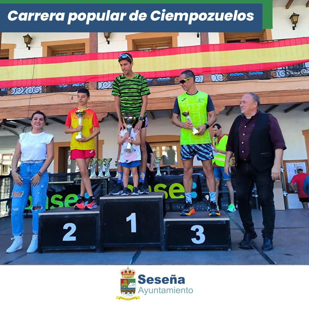Felicitamos al club de Atletismo de #Seseña, que este domingo participaba en la carrera popular de Ciempozuelos, y en la que fueron varios los integrantes del club, en las diferentes categorías, los que consiguieron subirse a lo más alto del pódium. 
Enhorabuena!!
