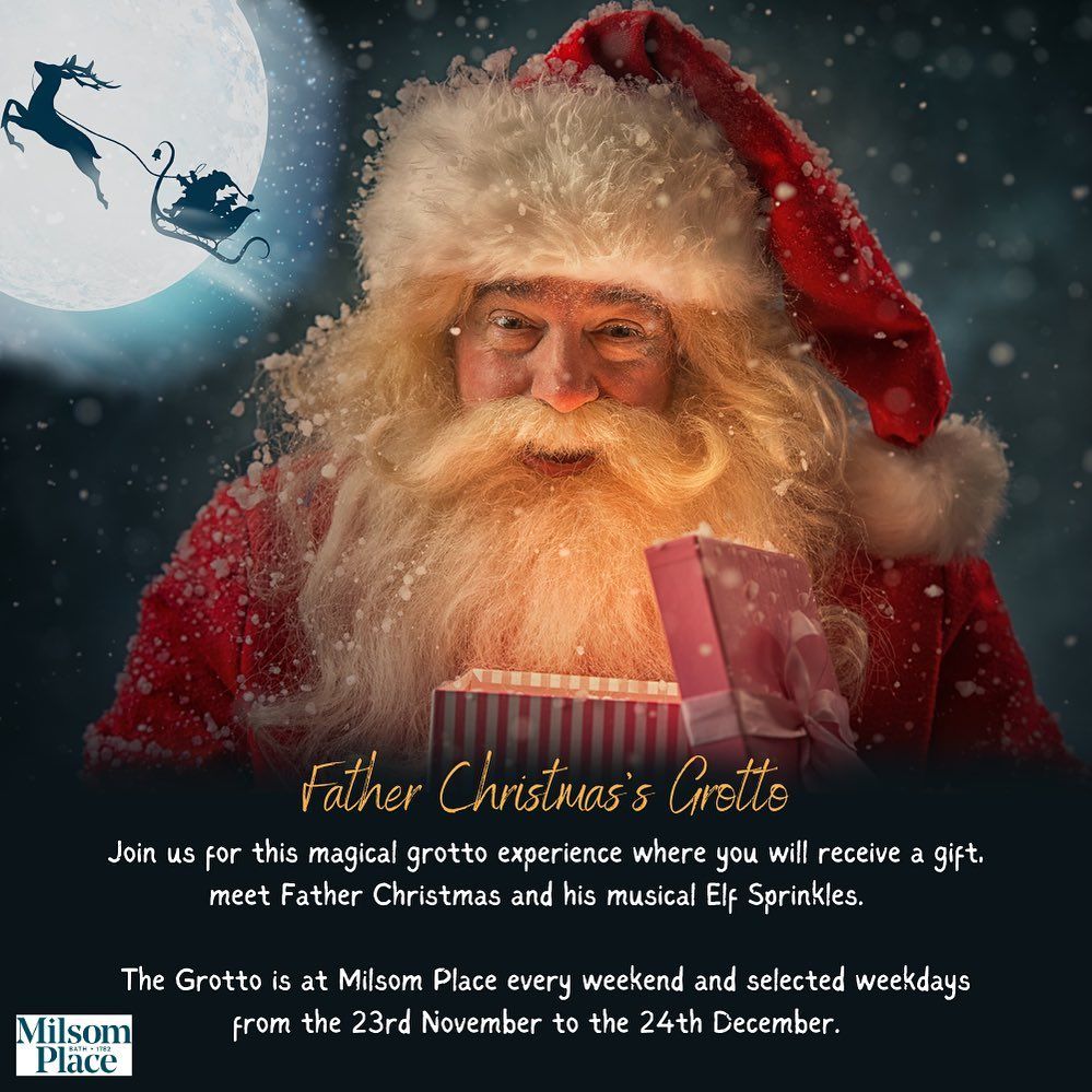 Father Christmas is Landing at Milsom Place this Christmas! 🎅 Come on a magical experience, receive a gift and meet Father Christmas. The Father Christmas’ Grotto is at Milsom Place every weekend and selected weekdays from 23rd November - 24th December 2023.