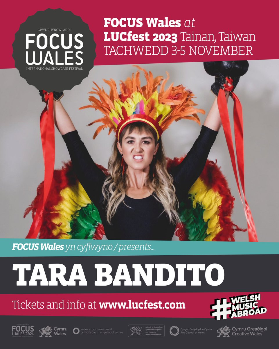 FocusWales's tweet photo. 你好 #Taiwan! We're heading to #Tainan in November for #LUCfest 貴人散步音樂節 2023 to take part in the music conference, and we'll have the talented
@TaraBandito showcasing for the first time in Asia 🇹🇼🏴 https://t.co/ZzFhElVnQJ #WelshMusicAbroad https://t.co/ZnP1A70B86