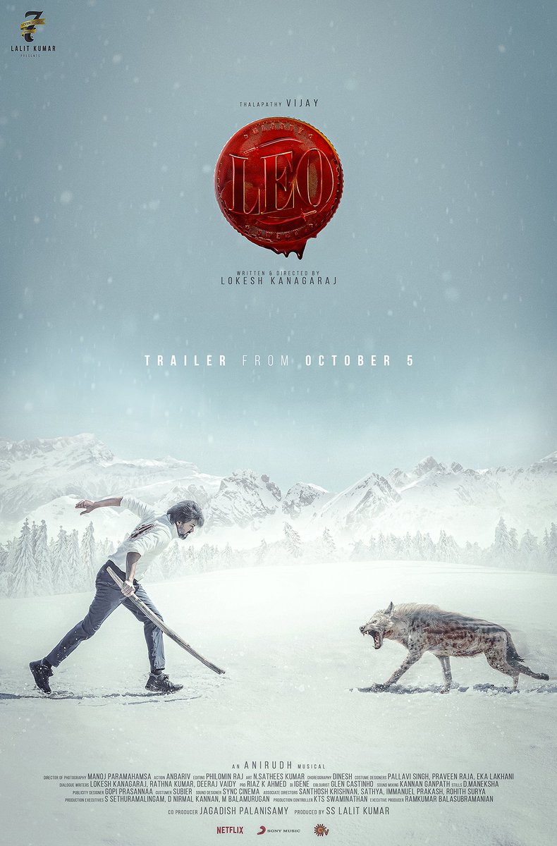 gopiprasannaa's tweet image. #LeoTrailerFromOct5 ❄️🔥
@actorvijay #LEO #Thalapathy @trishtrashers @Dir_Lokesh @anirudhofficial @ArtSathees
@7screenstudio @PriyaAnand @duttsanjay @akarjunofficial @Jagadishbliss @MrRathna @philoedit
