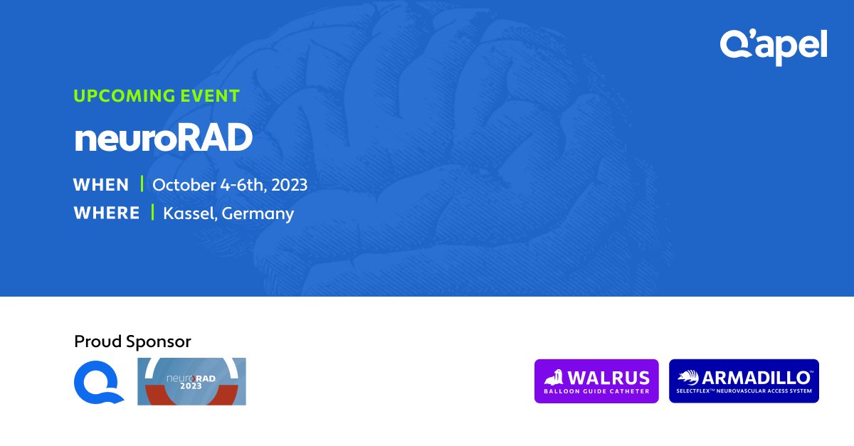 q_apel's tweet photo. Q'Apel Medical is excited to attend the upcoming neuroRAD conference in Kassel, Germany! We look forward to showcasing our growing Zoo and connecting with physicians and fellow industry professionals. 

Don't forget to stop by our table to learn more about us! 
#Qapel #neuroRAD https://t.co/4s6RbUqomH