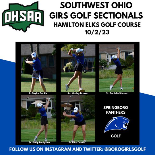 We are ready for Sectionals today at Hamilton Elks Golf Course‼️
<a href="/Boro_Panthers/">Springboro Panthers</a> <a href="/Boro_Boosters/">Springboro Athletic Boosters</a> 

#GoPanthers 🐾🔵⚪️🐾