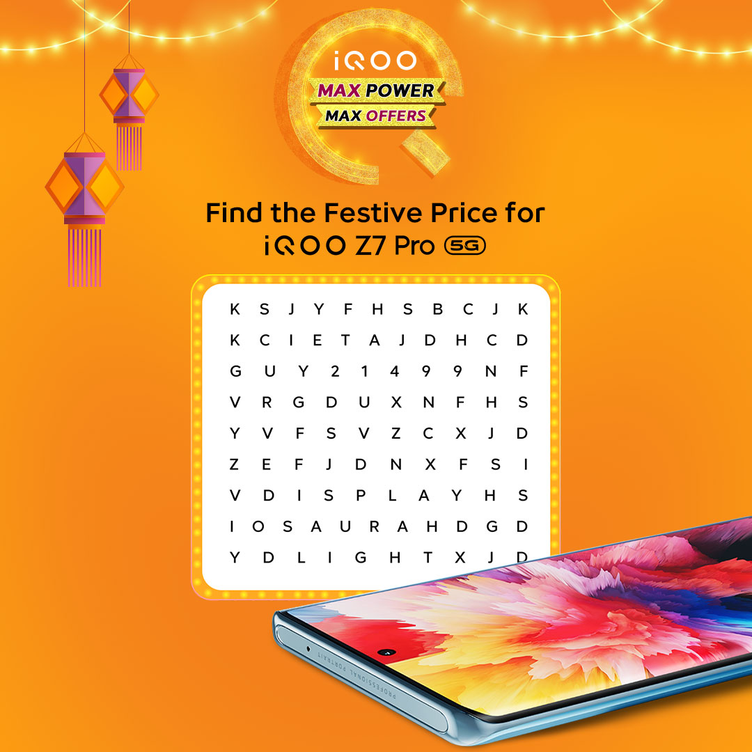 Find the correct price of your favourite #iQOOZ7Pro, share it with your squad, and win some exciting prizes! So, who's up for the challenge? 🕵️‍♂️  #iQOO 

#FullyLoaded #AmazonSpecials #iQOOMaxPowerMaxOffers #AmazonGreatIndianFestival