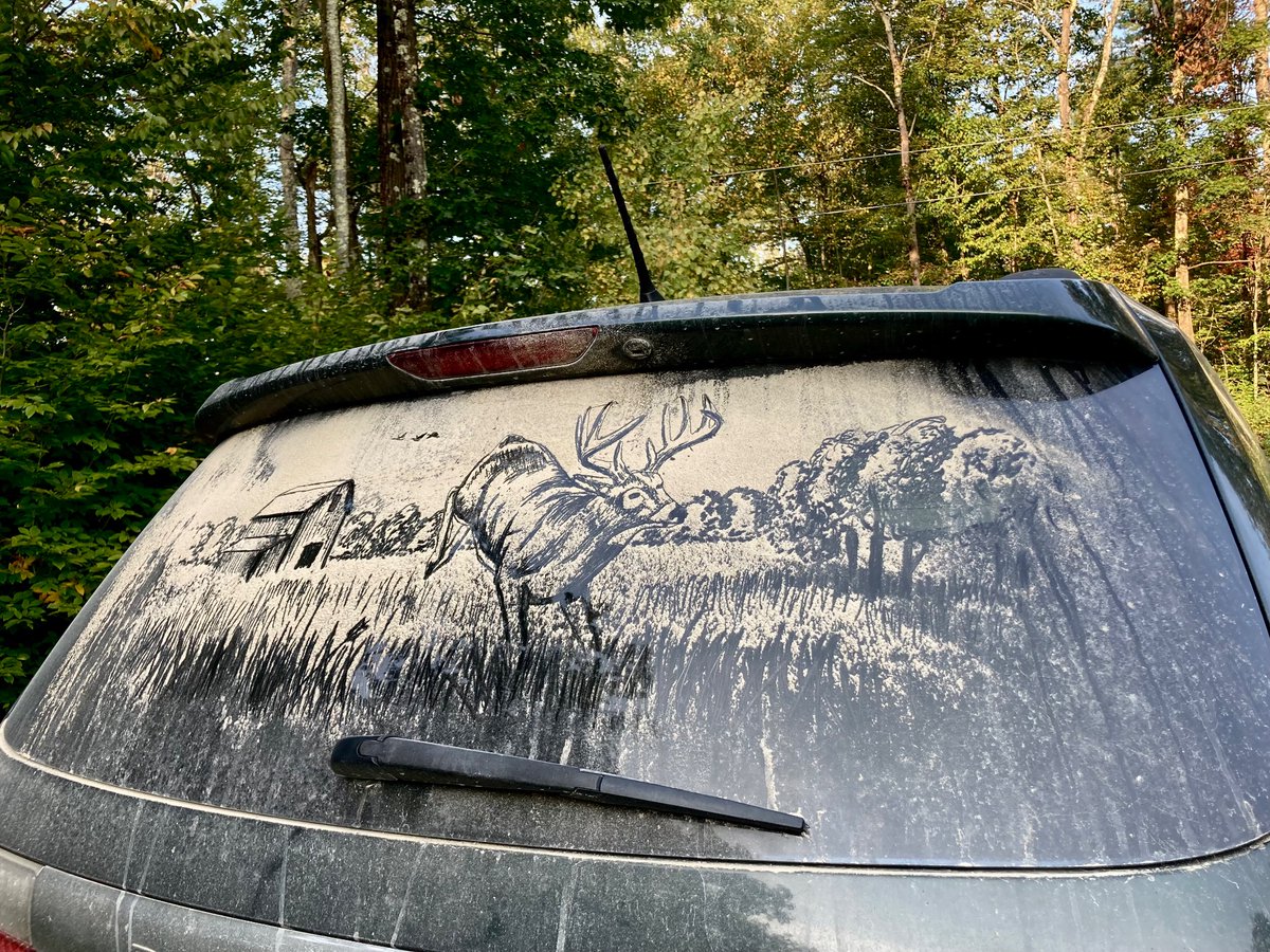 Dirty windows are made for art 🦌🏹  #deer #hunting #deerseason #whitetail <a href="/WhitetailsUltd/">Whitetails Unlimited</a> <a href="/MossyOak/">Mossy Oak</a> <a href="/NWTF_official/">The National Wild Turkey Federation</a> <a href="/DruryOutdoors/">Drury Outdoors 🦌</a>