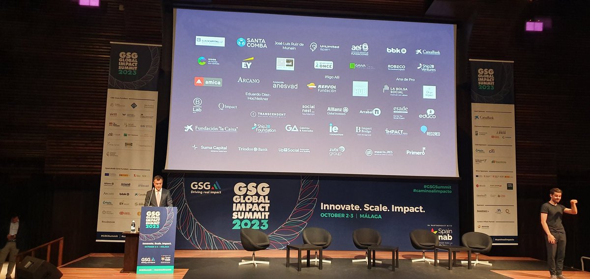 IsabelPenalosa's tweet image. #GSGSummit #caminoalimpacto Innovate, scale, impact @SpainNAB @AEF_fundaciones opening plenary @CarolinaEspanaR @frdelatorre @joseluisescriva
