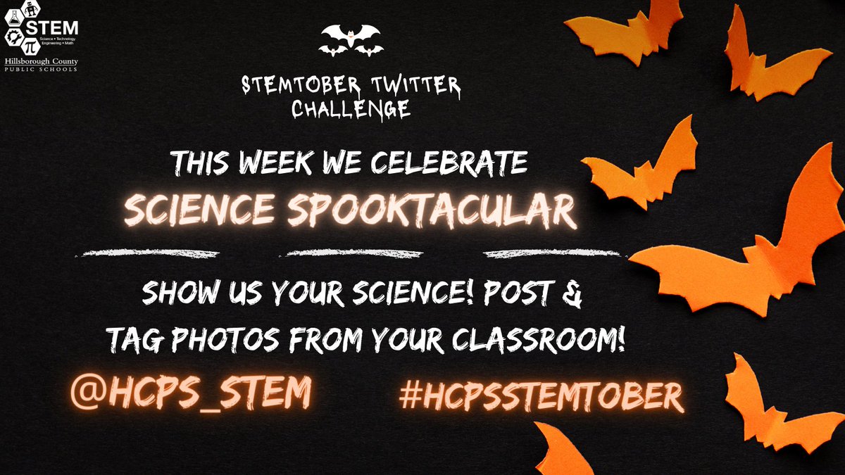 @HCPS_STEM (@hcps_stem) on Twitter photo #HCPSSTEMtober is here! Who's ready for the first challenge? Teachers, this week post pics of your Sts and all the Spooktacular Science learning happening in your classroom! Be sure to tag us! Winners will be announced next week! #HCPSSTEMtober is here! Who's ready for the first challenge? Teachers, this week post pics of your Sts and all the Spooktacular Science learning happening in your classroom! Be sure to tag us! Winners will be announced next week!