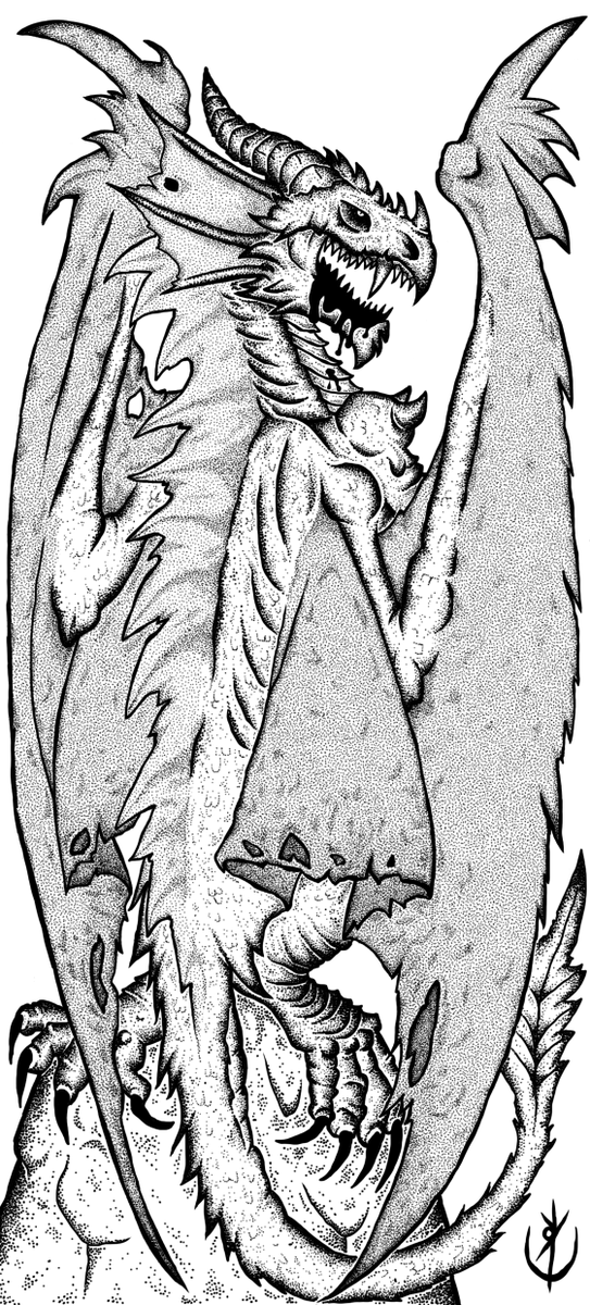 Hilelxintog is a unique monster designed especially for Shadowdark RPG by @michaelputlack .

#shadowdar #ttrpg #dragon #vampire #blood #fantasy #osr #rpg #dnd 
#drawing #drawings #illustration #illustrations #yuriperkowski #fantasyart
#monster #yuriperkowskidomingos #monsters