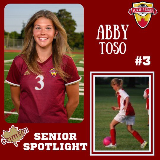 Crimson Girls Soccer is honored to recognize Abby Toso in the Senior Spotlight. The Crimson soccer family is proud of you! #wearecrimson #feartheleaf 🍁🍁🍁