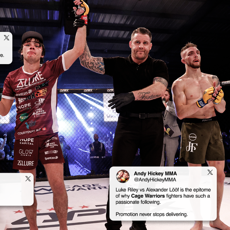 CageWarriors's tweet photo. @LukeRileyMMA &amp; @LoofAlexander broke the internet last Friday night 😱