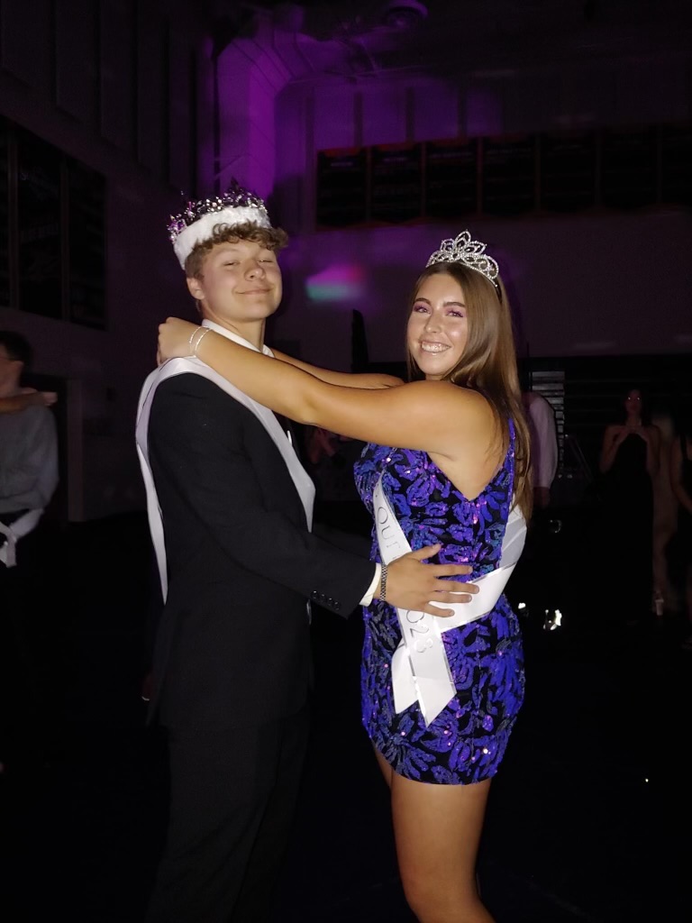 2023 Homecoming King TJ Mosko and Queen Kathryn Headrick at the dance on Saturday evening.