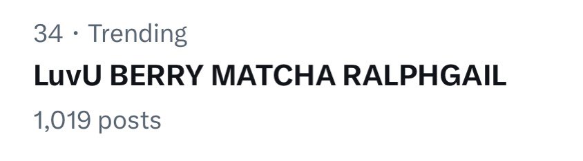 RalphGailOFCL's tweet photo. Trending at thirty fourth spot!
LuvU BERRY MATCHA RALPHGAIL
#RalphGailLovesCORNETTO https://t.co/2LPy1nqr6P