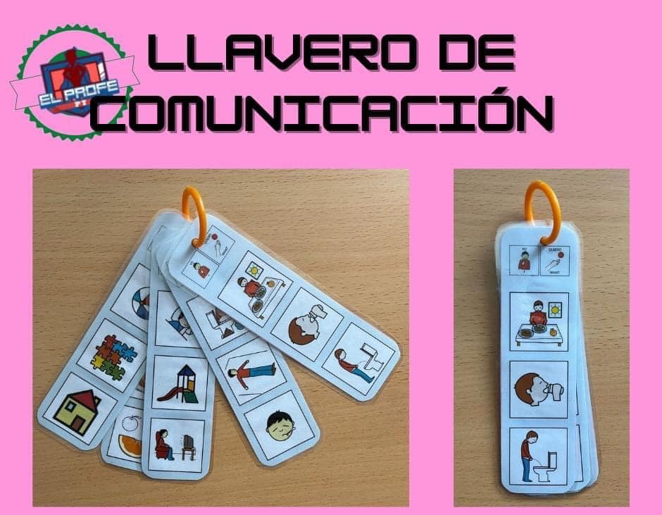 🗣🖇🏣' Llavero de comunicación para el colegio'🤩‼ con @pictogramas de ARASAAC. 🔗Material disponible en la bio arasaac.org. 👇👇👇 ➡🖥arasaac.org/materials/es/4… 🫶¡¡¡Muchas gracias, ProfePT, por compartir con ARASAAC!!!