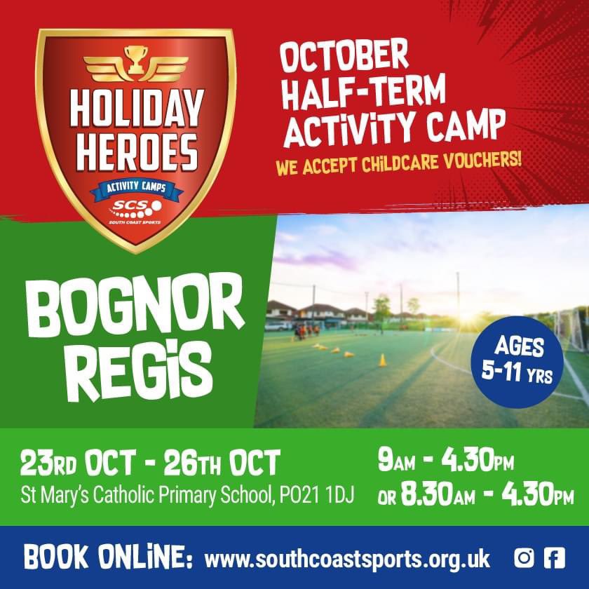 🎯🎾Our newly branded Holiday Heroes Activity camp held in Bognor Regis is now open for bookings!!🎨🎃

It's the same activity camp full of AWESOME activities and FUN but with a new name!! 

southcoastsports.org.uk/product/bognor…
.
.
.

#ActiveKids #SportsCoaching #SouthCoastSports #Community