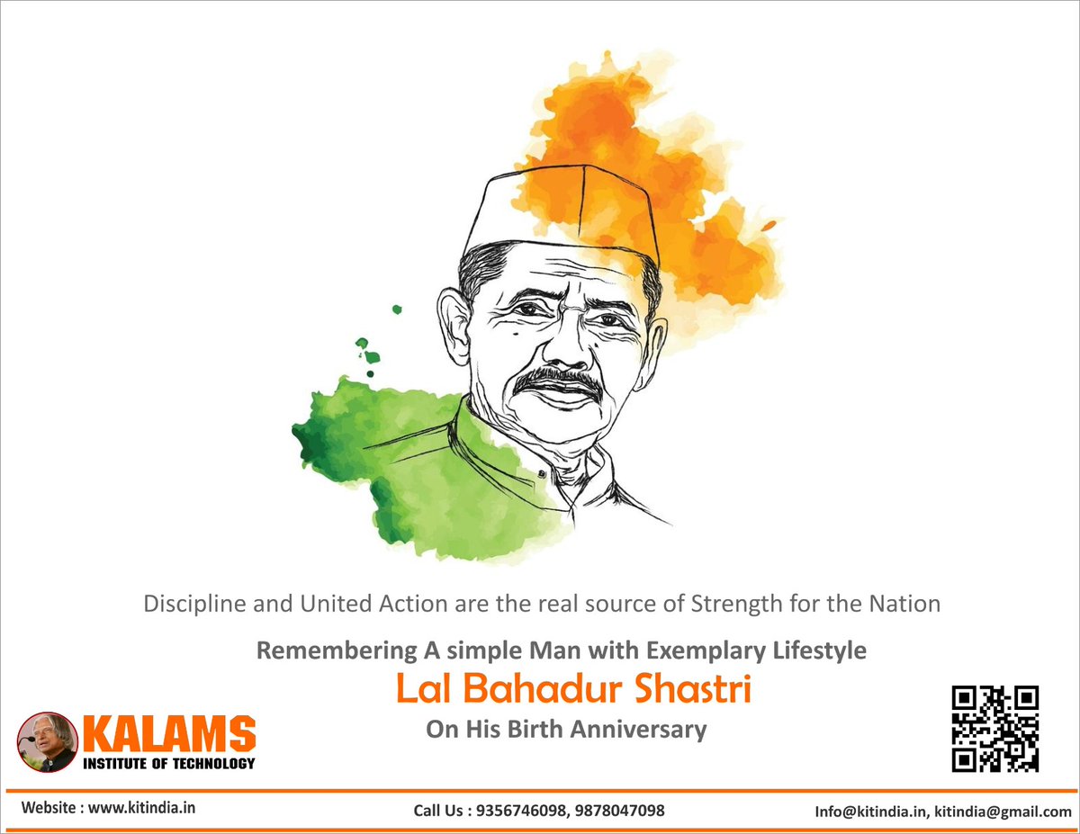 kitindia's tweet photo. Remembering the Great Son of India Lal Bahadur Shastri Ji on his birth anniversary.
Jai Jawan Jai Kisan
#LalBahadurShastri https://t.co/3xYFWN1g7Y