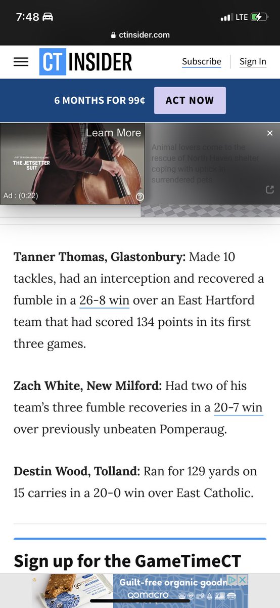 Congrats to our own Destin Wood for making week 4’s top performers. 
#fortheboys #tolland