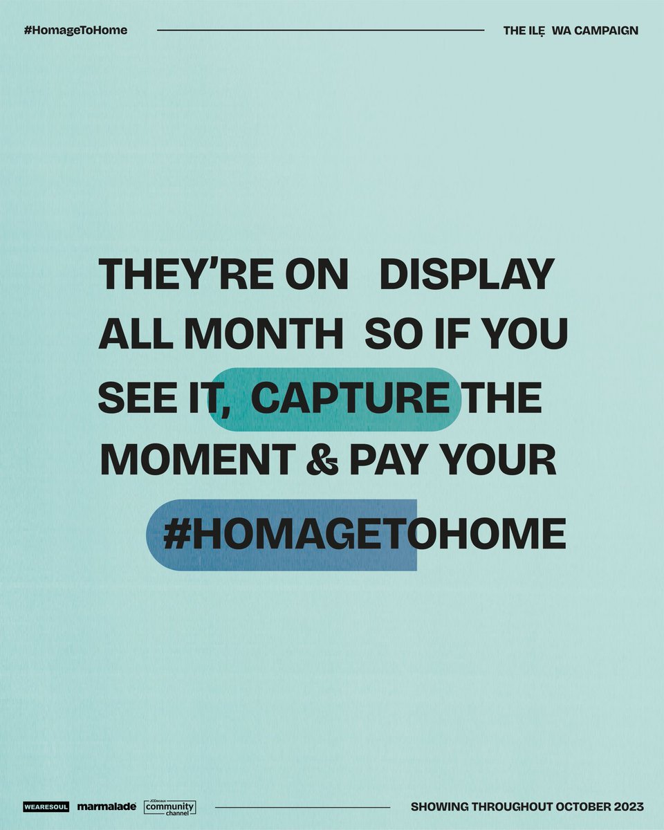 itunu_pm's tweet image. WE’RE ON BILLBOARDS ALL MONTH, NATIONWIDE!!!

So proud to see ILE WA, a @_wearesoul project I curated with my glorious team, blossom into a billboard campaign.  What an incredible way to celebrate our African and Caribbean heritage this Black History Month! 

#HomageToHome