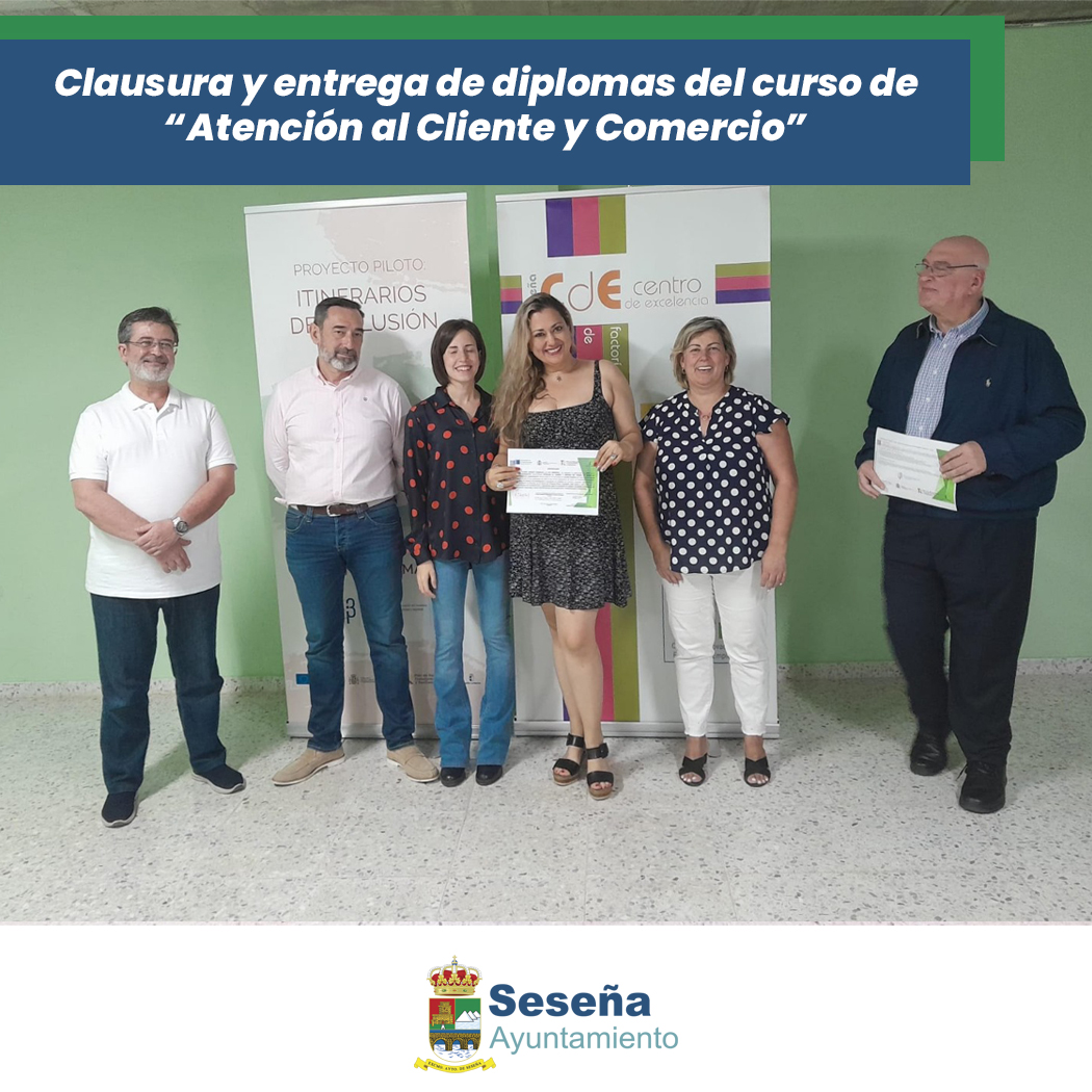 El pasado viernes día 29 de septiembre tuvo lugar en las instalaciones del CIFE, la clausura y entrega de diplomas del curso de “Atención al Cliente y Comercio”. +info bit.ly/46g6VLA