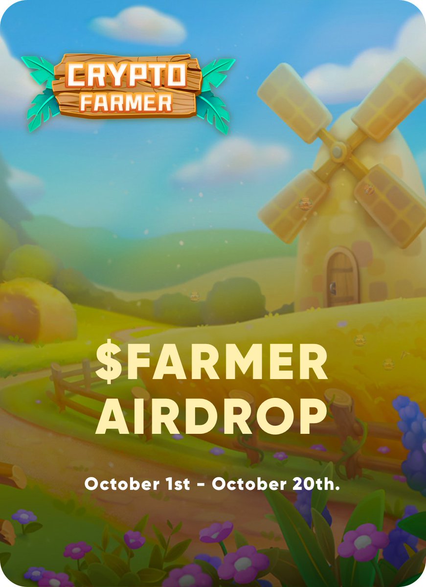 🪂  <a href="/FamSwap/">FAMSWAP🔮</a>✖️<a href="/Farmer2Farm_/">CryptoFarmer</a> #Airdrop🔥

🎁10,000 $FARMER

✅TASK:

1⃣Follow <a href="/Farmer2Farm_/">CryptoFarmer</a>
2⃣RT x.com/Farmer2Farm_/s…
3⃣Join t.me/Farmer2Farm

⏲️October 2nd - October 20th
🔗Link: famswap.io/airdrop/78

#Airdrop #Giveaways #CryptoCommunity