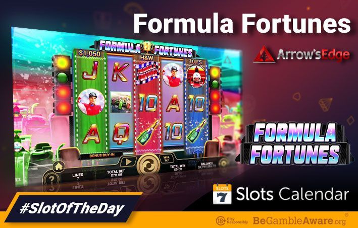 SlotsCalendar's tweet photo. Try out Formula Fortunes by Arrow's Edge at SlotsCalendar, win the race and claim your epic prize! 🥇 

You can enter the race for free with 125 Free Spins No Deposit on Formula Fortunes Sign Up Bonus from Gossip Slots Casino, so you've got nothing to lose! 

#SlotOfTheWeek #AD https://t.co/srBKFD2vzT