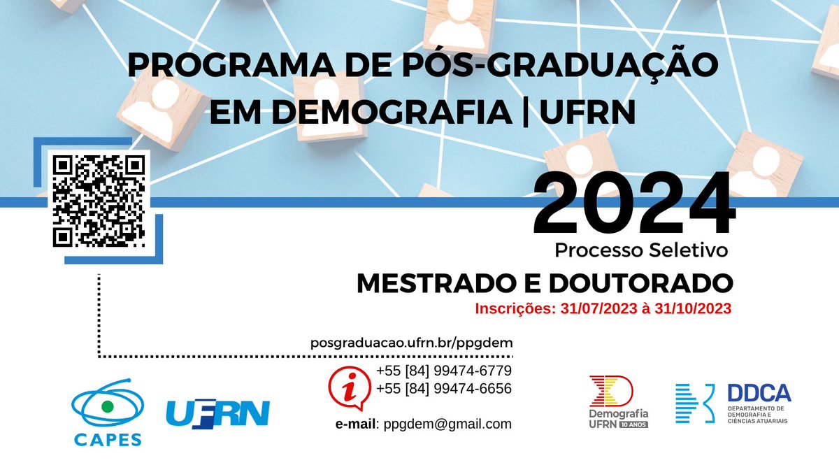 ppgdem's tweet photo. Reta final! As inscrições se encerram no fim de outubro. Não deixe para última hora! https://t.co/OyehPQMfFy
