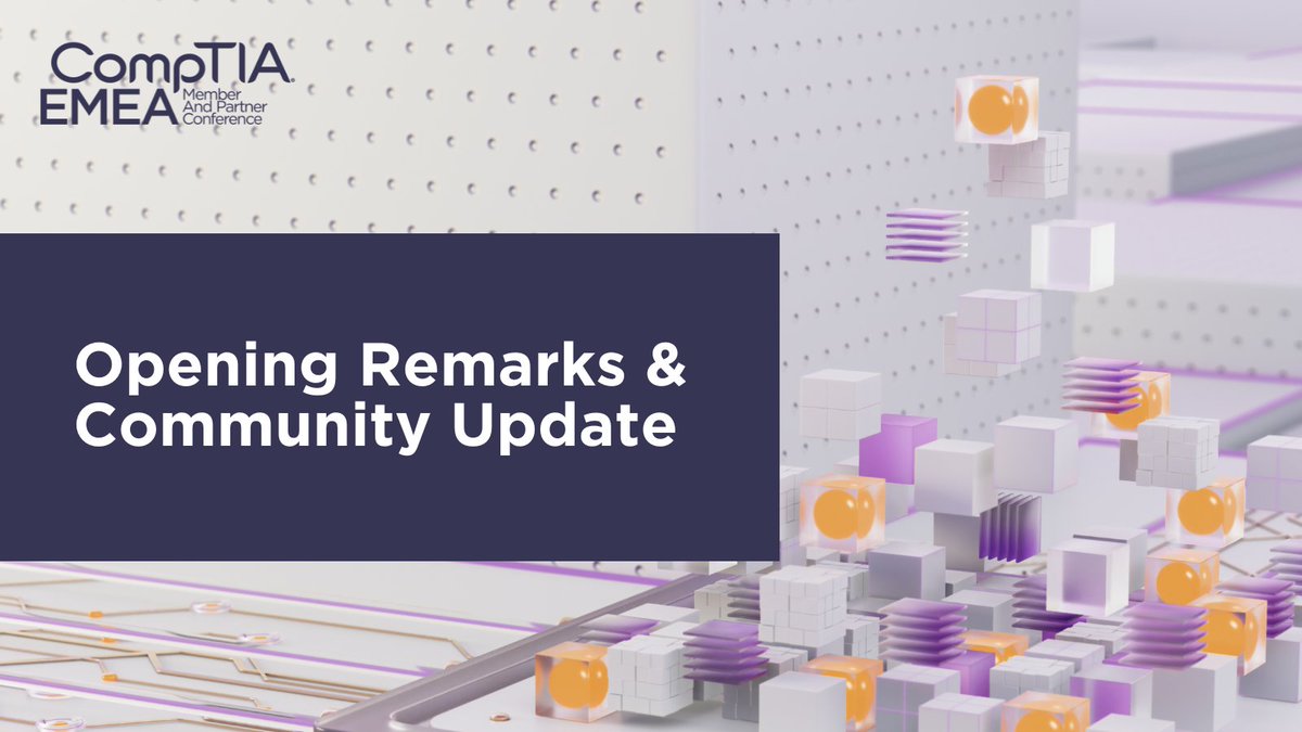 #EMEAcon, join us in Westminster Ballroom 1 &amp; 2 with <a href="/mshoer/">MJ Shoer</a> and <a href="/lmjohnson25/">Leanne Johnson</a> as we dive into important community updates and get a sneak peek of what's in store for the event! #CompTIACommunity