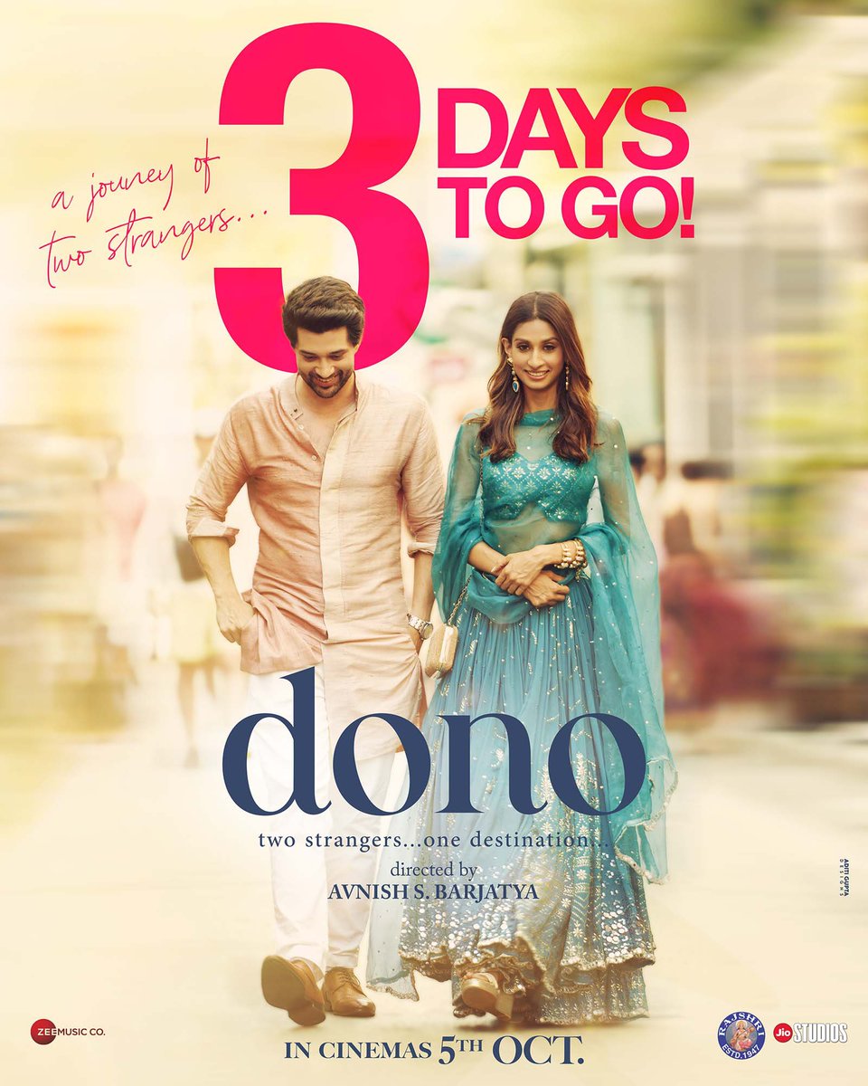 #Dono aa rahe hai aap ke paas bas teen dino mein! 💕

In Cinemas on 5th October

Directed by #AvnishBarjatya
Starring #RajveerDeol #Paloma

<a href="/ShankarEhsanLoy/">Shankar Ehsaan Loy</a> <a href="/irshad_kamil/">Irshad Kamil</a> #ChirantanDas 

<a href="/rajshri/">Rajshri</a> <a href="/jiostudios/">Jio Studios</a> <a href="/ZeeMusicCompany/">Zee Music Company</a>