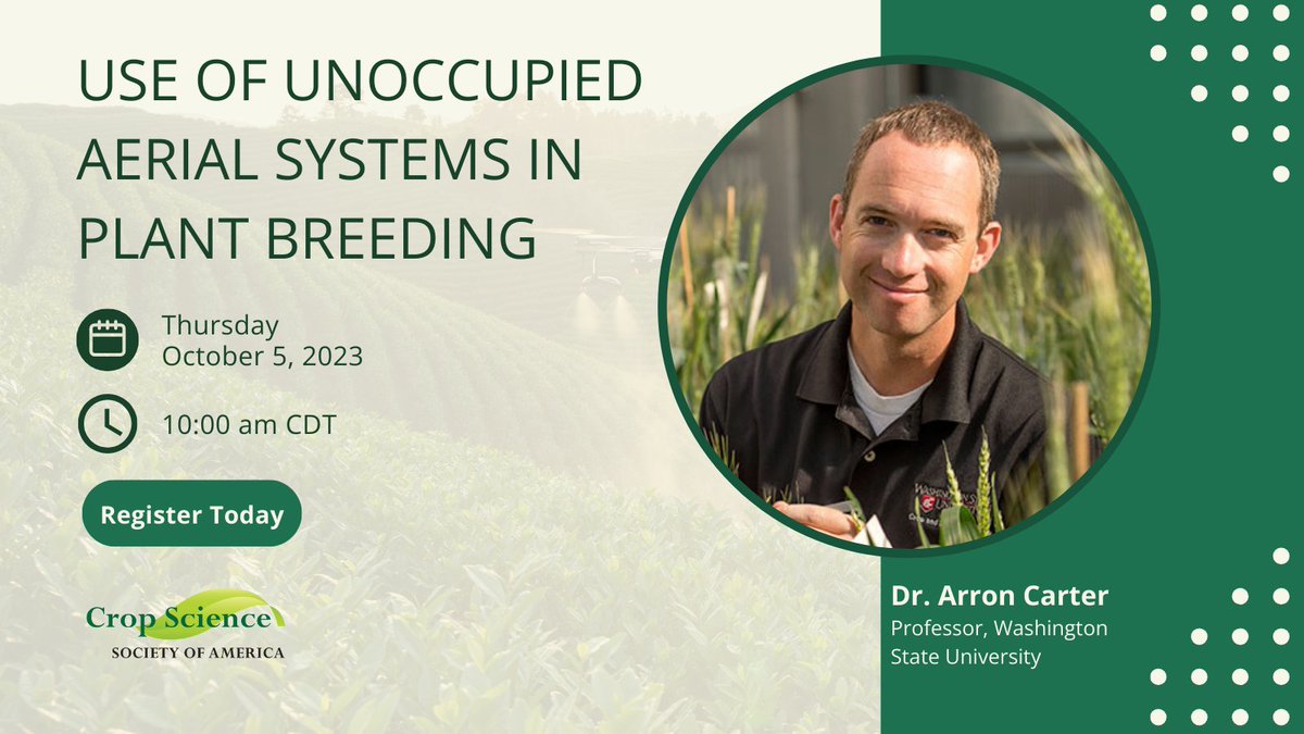 It’s not too late to save your seat at our October 5 webinar! Learn all about using UAVs and sensors as a tool for plant breeders and researchers. Register now: ow.ly/roTp50PNtaC