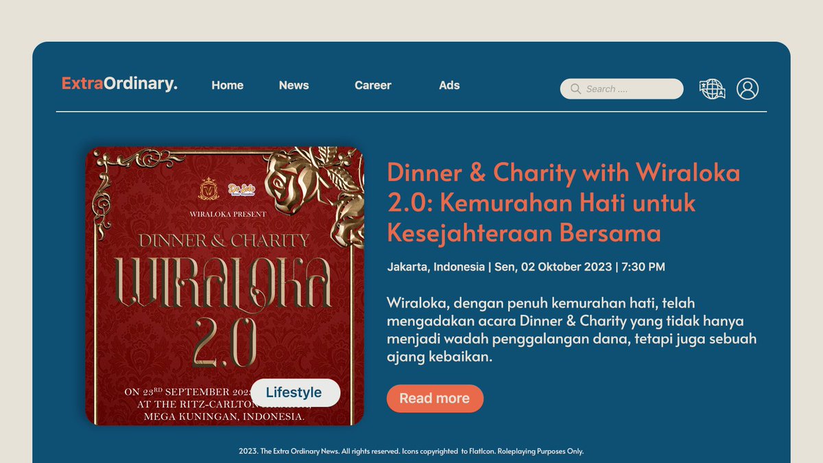 ㅤ
🌐 ExtraOrdinary | @THEADLERISM
 
𝐃𝐢𝐧𝐧𝐞𝐫 &amp; 𝐂𝐡𝐚𝐫𝐢𝐭𝐲 𝐰𝐢𝐭𝐡 𝐖𝐢𝐫𝐚𝐥𝐨𝐤𝐚 𝟐.𝟎:
𝐊𝐞𝐦𝐮𝐫𝐚𝐡𝐚𝐧 𝐇𝐚𝐭𝐢 𝐮𝐧𝐭𝐮𝐤 𝐊𝐞𝐬𝐞𝐣𝐚𝐡𝐭𝐞𝐫𝐚𝐚𝐧 𝐁𝐞𝐫𝐬𝐚𝐦𝐚
Swipe to check the latest news.
eonews.livejournal.com/5268.html

𝟹 𝗆𝗈𝗋𝖾 𝗇𝗈𝗍𝗂𝖿𝗂𝖼𝖺𝗍𝗂𝗈𝗇𝗌
ㅤ