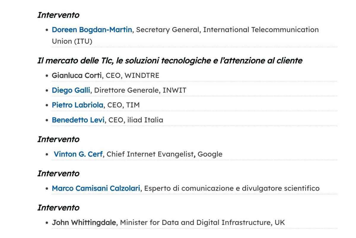 Chi viene al ComoLake 2023?
La mattina insieme a me ci parleranno anche Vin Cerf (per quei pochi che non loi sanno è l'inventore di Internet) e John Whittingdale, il Ministro per la digitalizzazione in UK.

Io parlerò della trasformazione in corso, in cui il cambiamento è