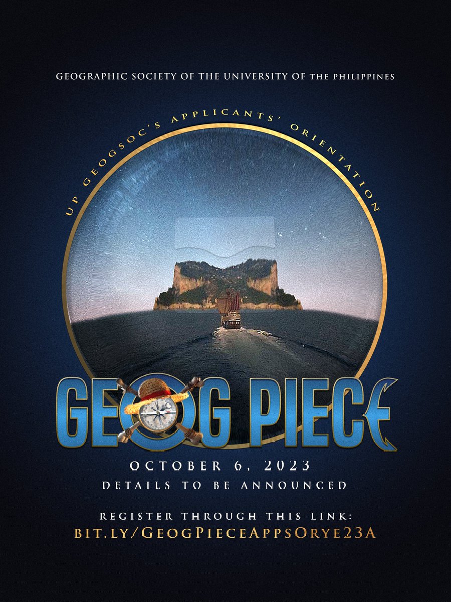 GeogSocUP's tweet photo. Hop on board and join us as we set sail for UP GeogSoc's Applicants' Orientation this October 6, 2023! 

Further details about the venue and time will be posted so keep sailing with us! ⛴️ 

#GeogPiece
#KulayanNatinAngMundo
#PadayonGeografia https://t.co/az1Yc80cqS