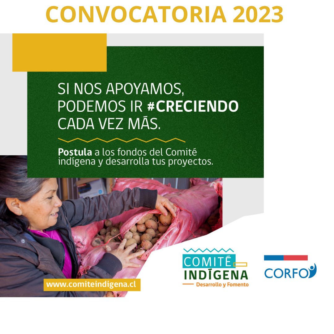 “Fondo Creciendo”
‼️ ATENCIÓN: hasta este jueves 5 de octubre, 15:00 horas, pueden postular a la “Fase de Formulación” 

✔️Toda la información y postulaciones del en:comiteindigena.cl 

‼️últimos días 
¡Plazo final!