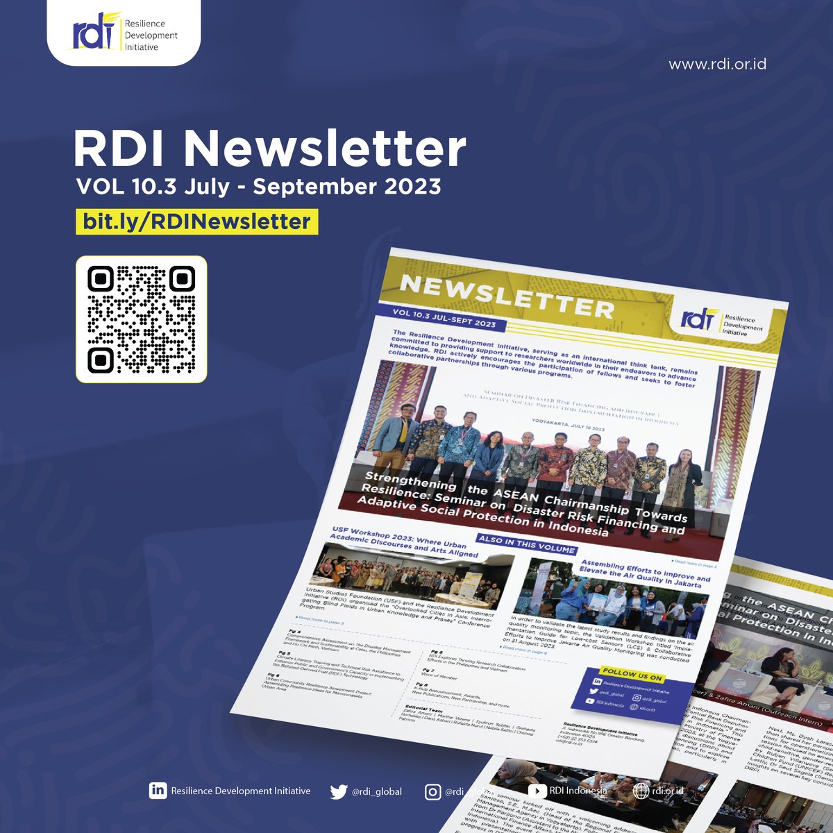 RDI proudly presents our latest edition of Newsletter Vol 10.3 for July - September 2023!
Take a look closer at our activities highlights and publications for the past three months at bit.ly/RDINewsletter.
#Newsletter #Launching #RDIGlobal #GlobalThinkTank #ConnectwithRDI