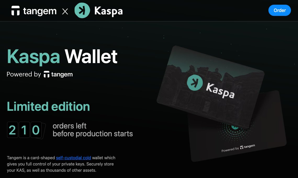 kaspaunchained's tweet photo. 🔥Introducing $KAS X @Tangem  custom-designed #Kaspa Cards! 

Now available for pre-order!
🔗 https://t.co/btnYmViOQ4

And don't forget to use your exclusive KASPA10 discount code to save 10%! 🌟

"Tangem is a card-shaped self-custodial #coldwallet which gives you complete control of your private keys. Securely store your $KAS, as well as thousands of other assets."

#BeYourOwnBank #PoW #L1 #BlockDAG
