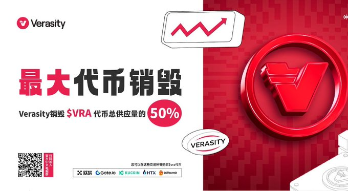 Krystal_Eth's tweet photo. $VRA 全球社区有50万人参与，且已在多个大型交易所上线， 包括 #OKX，#KUCOIN，#Gate, #火币 等等，近期 $VRA 有动作 代币总量销毁了50%。
🎁抽20u (10u ✘ 2)
1. 关注@verasitytech，转发+评论+ @三位好友  
2. 加入官方TG：
https://t.co/n8ZmCOyyBi https://t.co/ZsxtB7cWnS