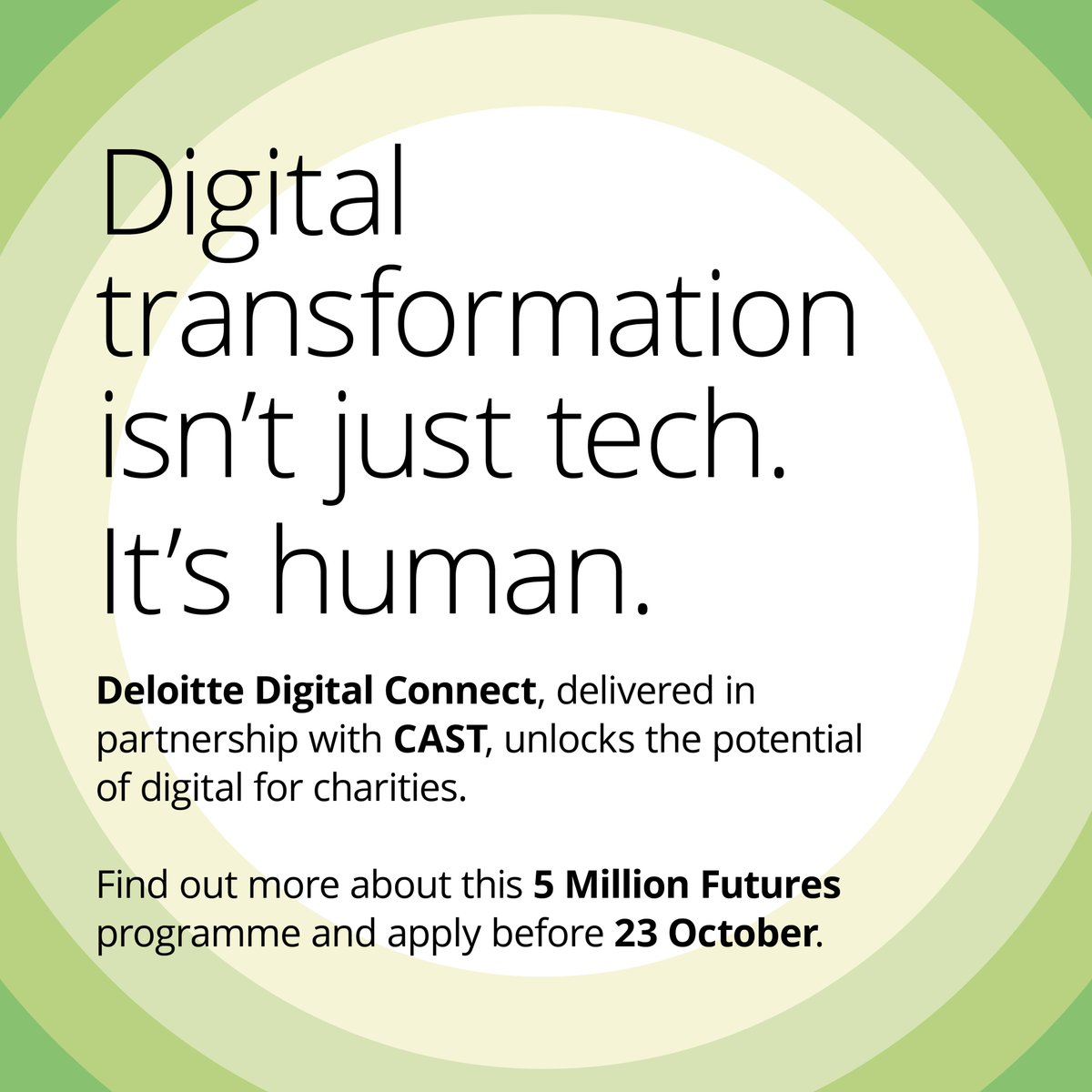 👀 #DeloitteDigitalConnect: applications now open! We're partnering with @DeloitteUK to support #charities with expertise, advice and a network to support their #digital development. Runs Dec 2023 - May 2024. Find out more - and apply by 23rd October 👉 buff.ly/3Sv0bCt