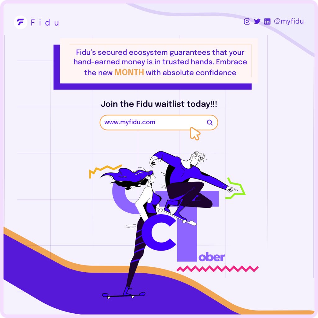 myfidu's tweet photo. Struggling to trust the digital financial ecosystem?

Worry not !🫵

Start out October with the assurance that you're in safe hands.🤝

Join the waitlist ⬇️
https://t.co/hExippys5b https://t.co/hP2hVRuInl