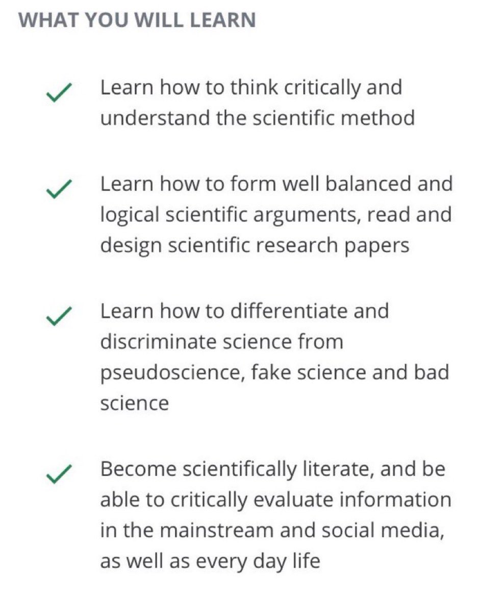 The University of Alberta’s free online critical thinking and science literacy course to help people differentiate science from pseudoscience:

ualberta.ca/admissions-pro…