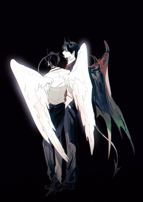 「2人の男性 天使と悪魔」のTwitter画像/イラスト(新着)