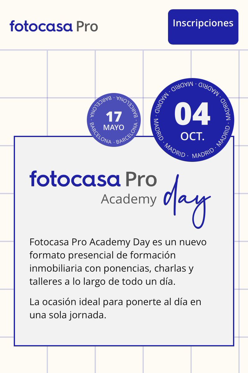 Si estás en Madrid te esperamos en dos días en el evento formativo inmobiliario del año. ¡Nos vemos en <a href="/fotocasapro/">Fotocasa Pro</a> Academy Day! Inscríbete en pro.fotocasa.es/academy-day/