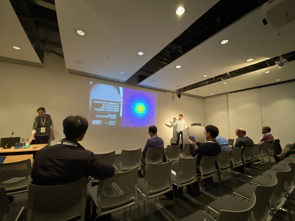 BBQuantum's tweet image. Dr Will McCutcheon presenting our work on #compressive #tomography of unstructured entanglement at #ECOC2023 in sunny Glasgow! @ECOC_Conference