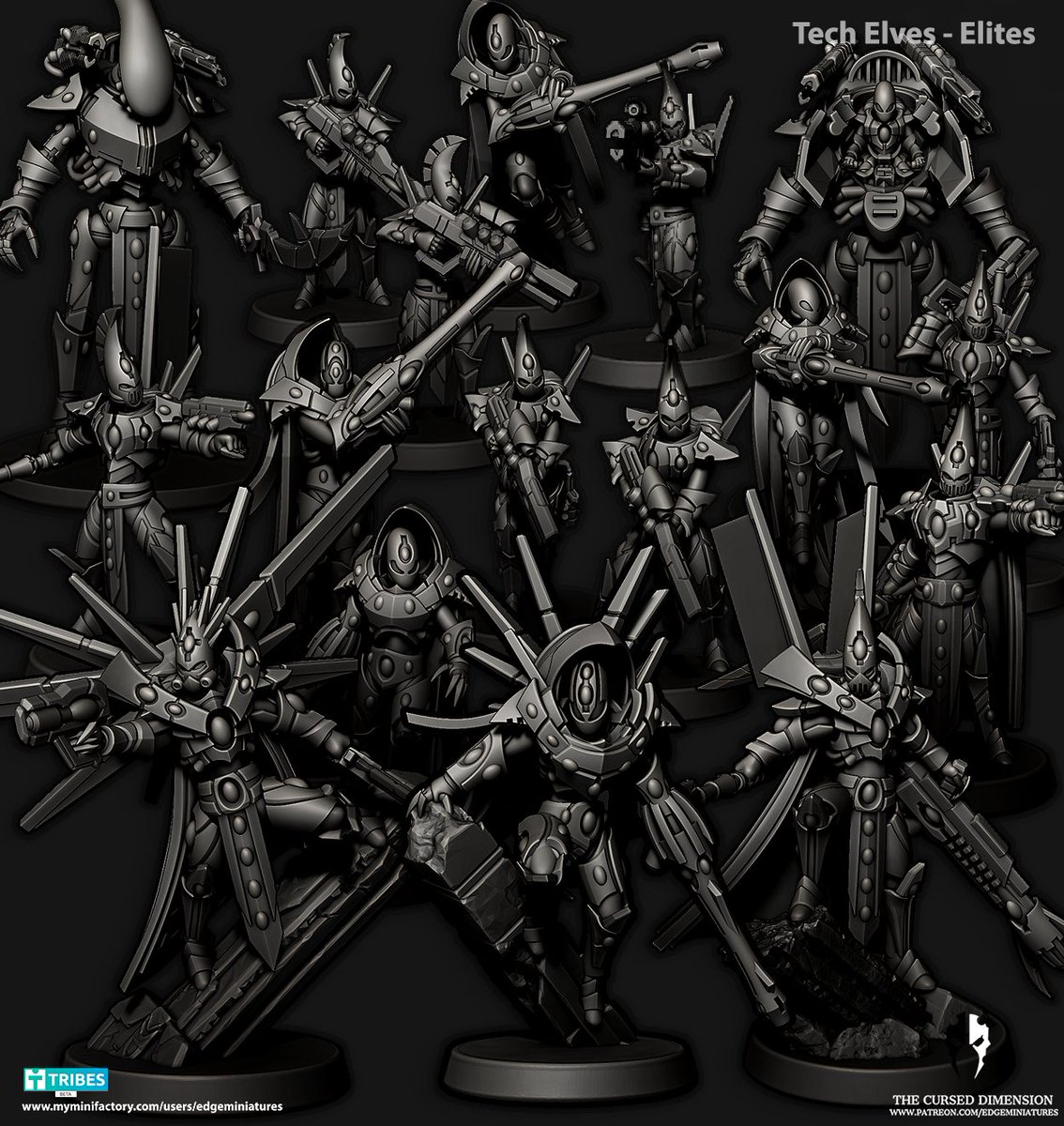 PascalCleroux's tweet photo. Tech Elves - Elites are live for October! Had a lot of fun with these ones, tried some more "actiony" poses. Next up, Gods and TitanKnights!
#tech #elves #techElves #Protoss #Covenant #Eldar #aeldari #wargaming #3dprinting #warhammer #opr #zbrush #space #hovertank #starcraft https://t.co/JMX7IAHQ3a