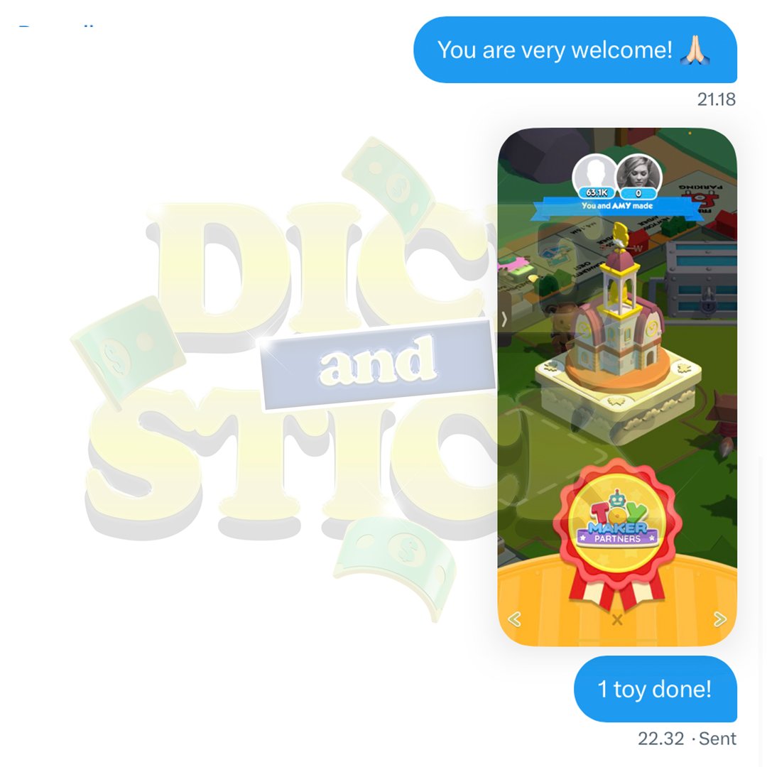 diceandstick's tweet photo. 🎉 Toy Partner Testimonials 🎉

Some testimonials for today. We still have some available slots for Toy Partner Monopoly Go! DM us if you are interested or just reply to this tweet. 🩶 https://t.co/YDa6xI7DZ4