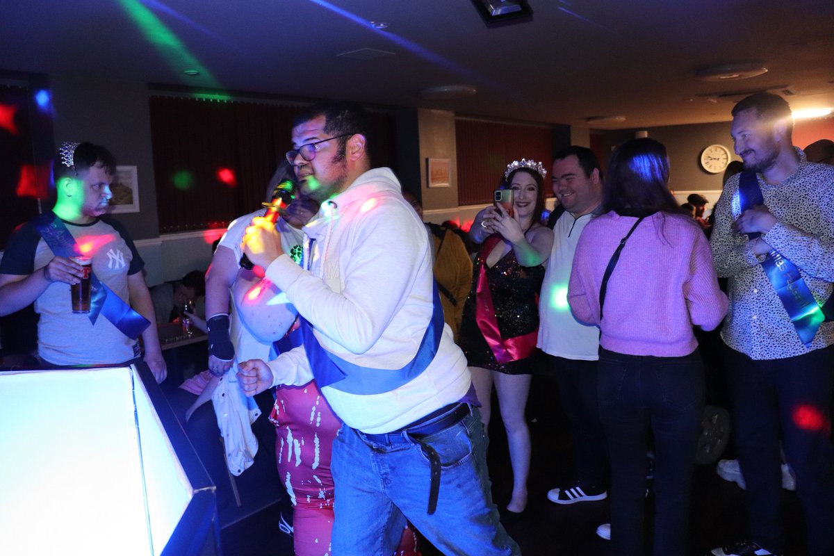 get2getheredin's tweet photo. No surprise there! Our #KaraokeDisco flagship event was an unforgettable night of music and joy. 

Join us for more celebrations! 🎤🎶 

#get2gethercommunity #sociallife #disabilityinclusion #equalopportunities #InclusionCelebration #TheXFactor

@TNLComFundScot @InspInclusion https://t.co/9V7i2jz202