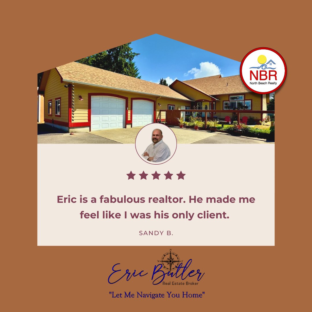 Thank you for the #stellarreview, Sandy! It was a privilege to help you sell your #beautiful home! I hope you enjoy your next chapter! #WaRealEstate #EricButlerHomes #northBeachRealtyOs #OceanShoresWa #PNW #olympiarealestate #seattlerealestate #househunter #sellingwashington