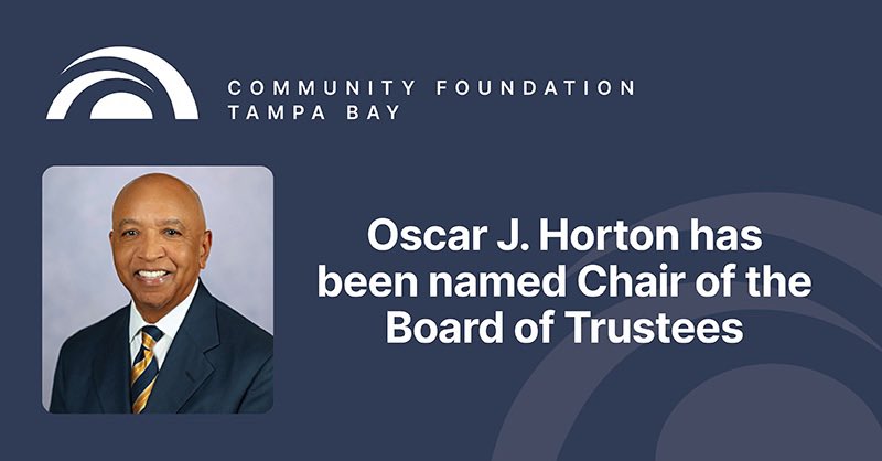 We are pleased to announce that Oscar J. Horton, Chairman &amp; CEO of Horton Holdings LLC, has been named Chair of the Board of Trustees. Horton Holdings owns and operates Sun State International Tampa along with other subsidiaries. #communityleadership